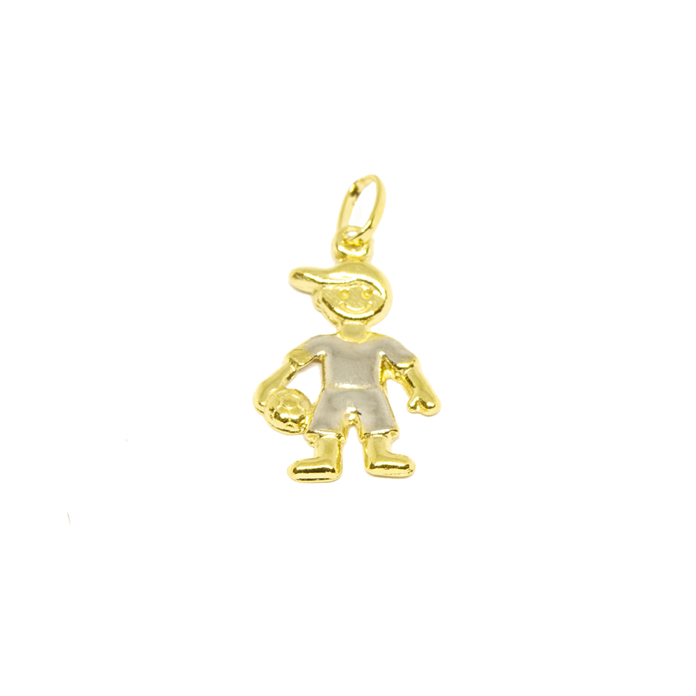 Pingente  Menino Craque da Bola em Ouro 18 Kilates � 25317